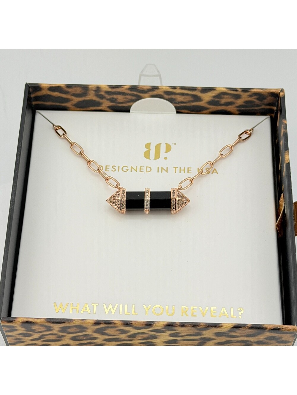 Bomb Party UNTAMED NK57008 "Whispered Growl" Black on Rose Gold